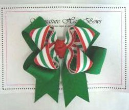 Red and Green Holiday Signature Bow