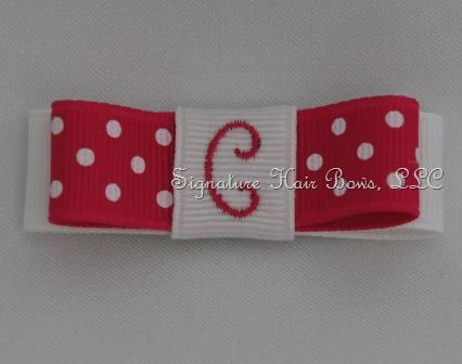 Monogrammed Shocking Pink Tuxedo Grippy