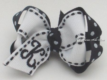 Black and White Monogrammed Baby Grippy