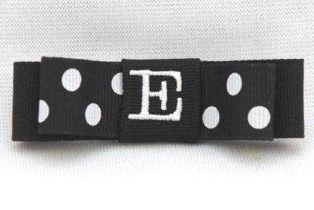 Black Dots Monogrammed Tuxedo Bow