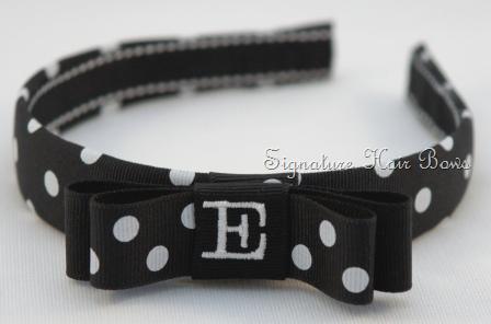 Black Dots Tuxedo Bow Headband