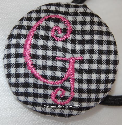 Button Ponytail - Black Gingham