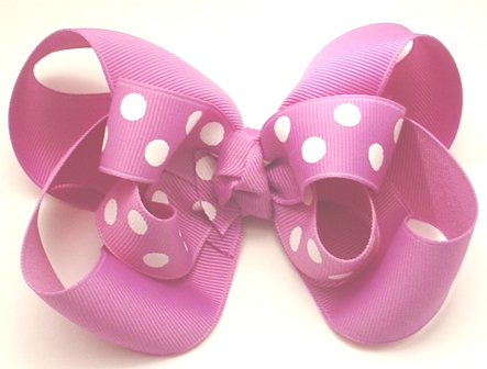 Dark Orchid Dots Layered Bow
