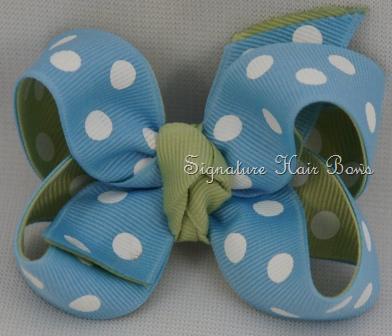 Blue Double Dots Bow