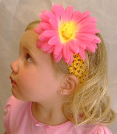 flower headband on toddler