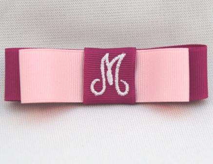 Festive Fuschia Monogrammed Tuxedo Bow