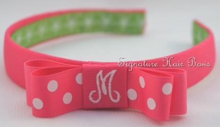 Hot Pink Tuxedo Bow Headband