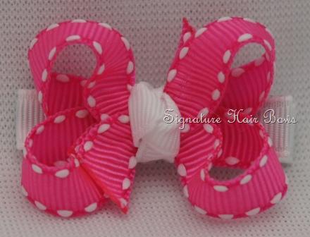 Hot Pink Stitches Baby Grippy Bow