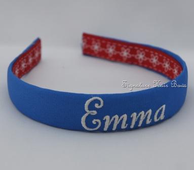 Script Capri Blue Monogrammed headband