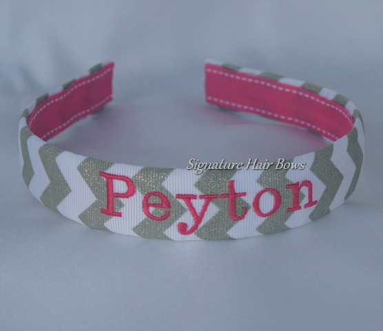 chevron monogrammed headband