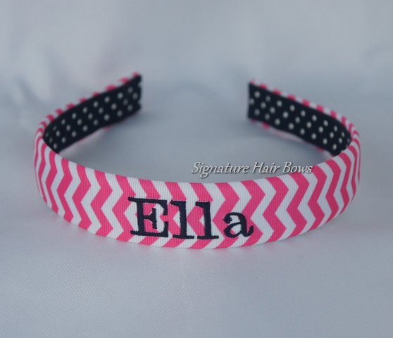 chevron monogrammed headband