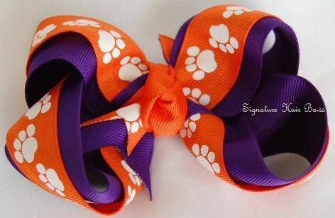 Tiger Paws Layered Bow
