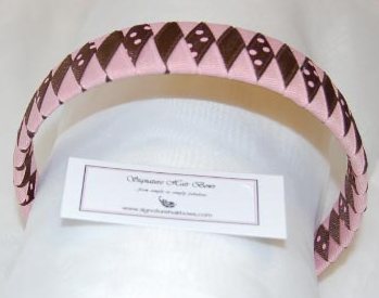 Pink and Brown Woven Headband