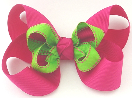 Watermelon Stitches Layered Bow