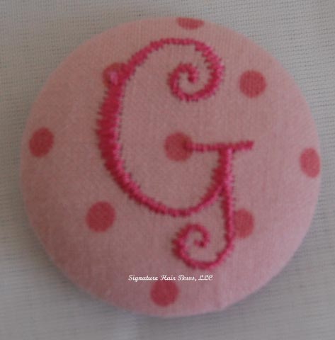 Button Ponytail - Pink Dots