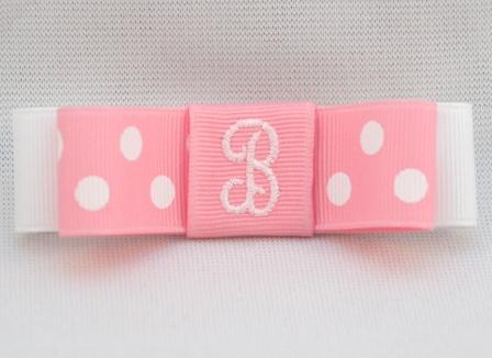 Pink Polka Dot Tuxedo Bow
