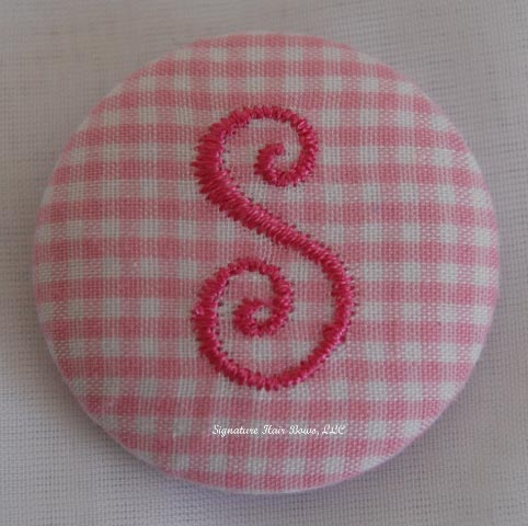 Button Ponytail - Pink Gingham
