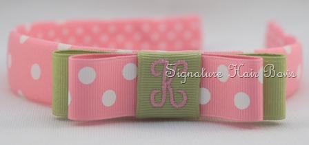 Pink Lemonade Tuxedo Bow Headband
