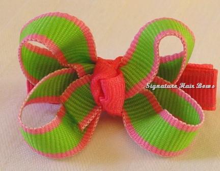 Pink Lemonade Stripes Baby Grippy Bow