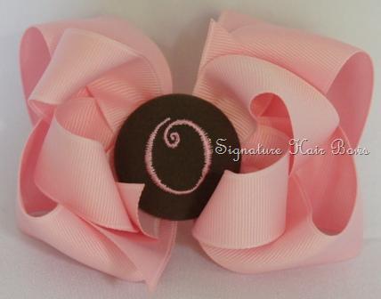 Preppy Princess Monogrammed Button Bow