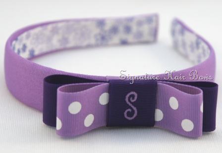 Purple Princess Tuxedo Bow Headband