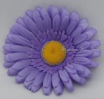 purple daisy flower hair clip