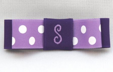 Purple Pair Monogrammed Tuxedo Bow