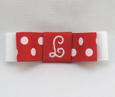 Red and White Dots Tuxedo Bow