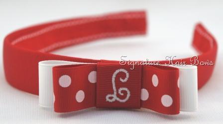 Red Tuxedo Bow Headband