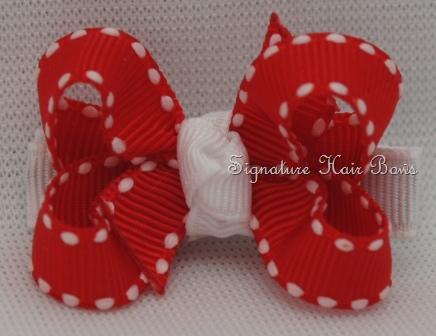 Red Stitches Baby Grippy Hair Bow