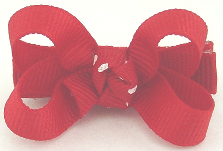Red Baby Grippy Bow with Dots