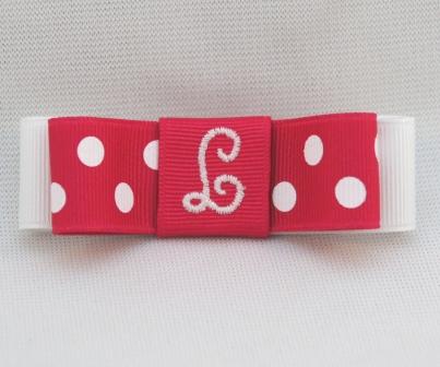 Shocking Pink Dots Tuxedo Bow