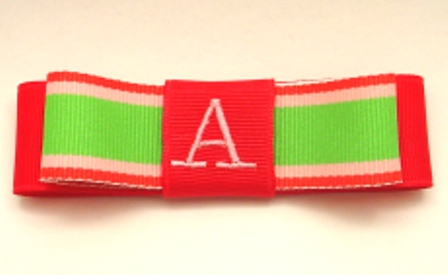 Watermelon Stripes Monogrammed Tuxedo Bow