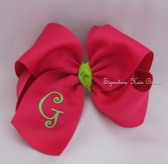 monogrammed hair bow
