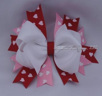 heart spikes valentines hair bow