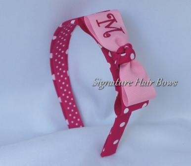 monogrammed headband and bow