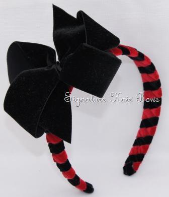 Velvet Woven headband and Bow