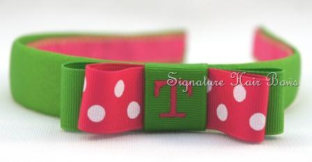 Watermelon Dots Tuxedo Bow Headband