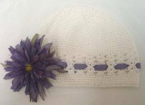 Signature Cap - White with Purple Daisy