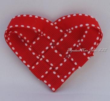 Red Valentine Heart with Stitches Clip