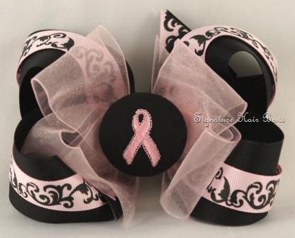 Signature Swirls Pink Ribbon Bow