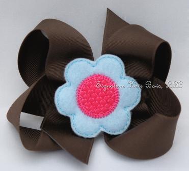Brown Daisy Bow