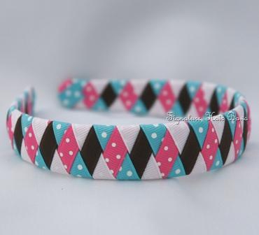 Cotton Candy and Brown Woven Headband