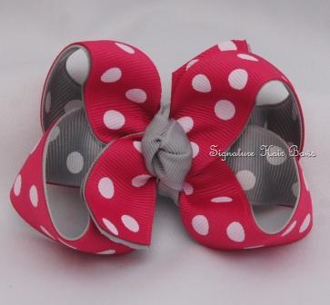 Pink Suede Double Dots Bow