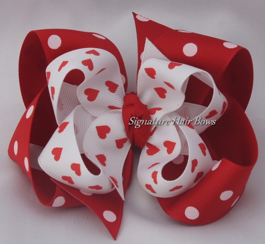 Double Layered Hearts Valentine's Bow