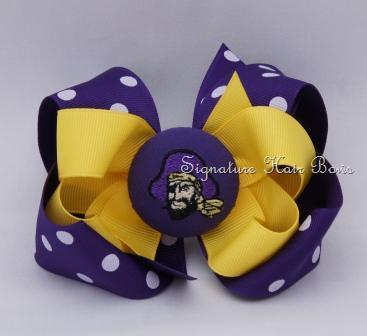 Go Pirates Button Bow