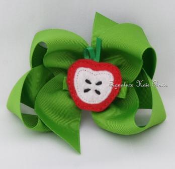Apple Bow with Felt Clippy
