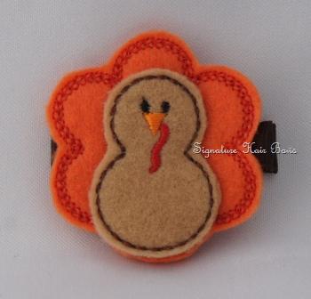 Orange Turkey Felt Clip