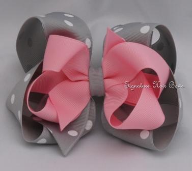 Sweet Silver Lining Layered Hair Bow