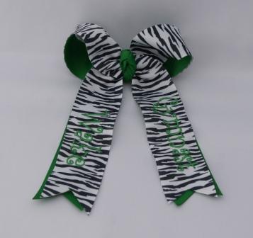 Wake Gymnast Monogrammed Zebra Bow